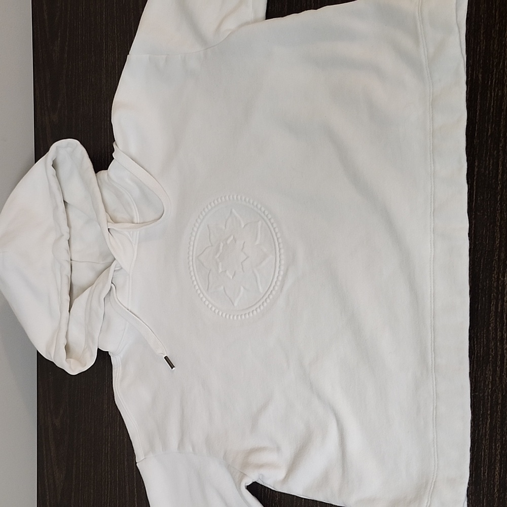 Classic White Embossed Logo Hoodie